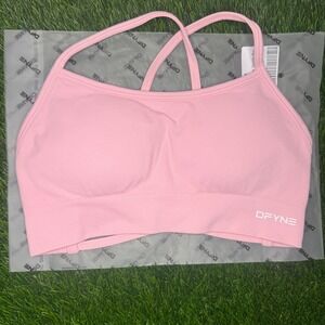 Dfyne dynamic backless sports bra light rose pink medium